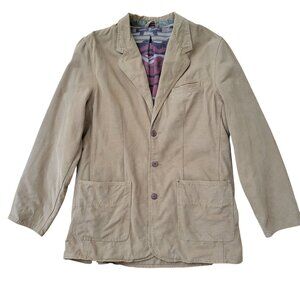 Territory Ahead LL Blazer Jacket Khaki Brown Plaid‎ Lining Western Rodeo